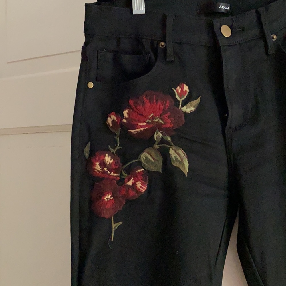 Black Jeans with Aurora Print